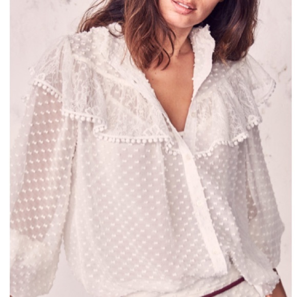 LoveShackFancy Erica Swiss Dot blouse - Picture 4 of 16